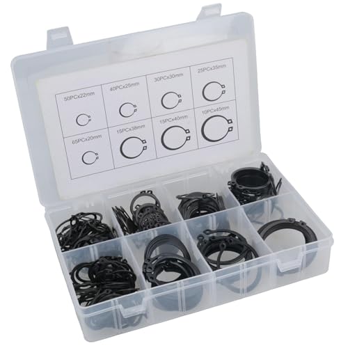 External Circlip/Snap Retaining Ring Assortment Set 250pc 20mm - 45mm AST20
