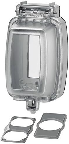 Leviton 5980-UGY Vertical While-in-Use Cover for GFCI/Decora Duplex and Single Outlet, Gray