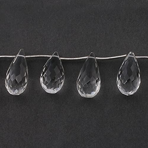 Crystal Quartz Faceted Tear Drop Briolettes LKBEADS pour création bijoux