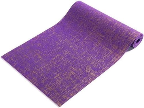Riuuyyi ヨガマット 麻 エクササイズマット 5mm 肌に優しい 自然抗菌 通気性 ノンスリップグリップ フィットネスマット トレーニングマット おりたたみ ピラティスマット 屋内運動 (C)