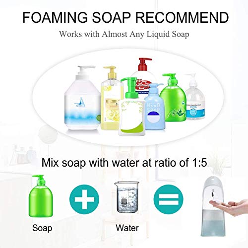 Allegro Premium 5-Level Control Automatic Touchless Foaming Hand Soap Dispenser Hands Free No Touch Infrared Motion Sensor Pump For Kids Bathroom Kitchen Countertop , Silver 11Oz #TOP4