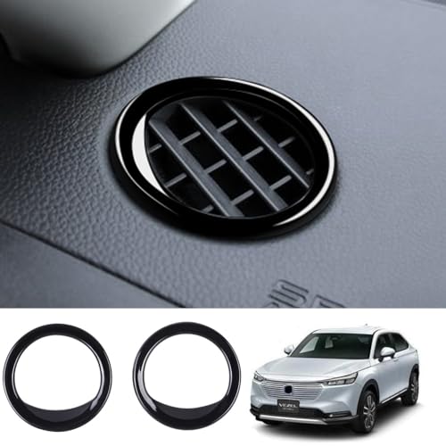 新型 ホンダ ヴェゼル RV3/RV4/RV5/RV6用 インパネ両側 エアコン吹き出し口カバー ガーニッシュ 2枚 エアコンベント リングカバー アクセサリー ガーニッシュ ピアノブラック
