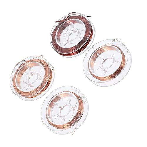 FUNOMOCYA 4 Rolls Enameled Wire Magnet Wire Magnet Winding Wire Jewelry Beading Wire Jewelry Making Wire Jewelry Magnets Wire Beading Thread Wire Wrapping Veepower Copper
