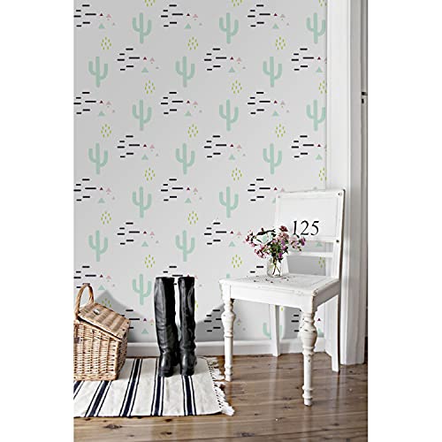 Papier peint mural Cacti 416x254cm camoufler défauts mur avec impression latex géométrique