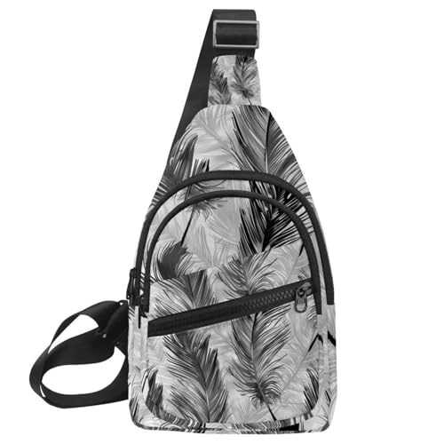 Mochila cruzada de plumas para correr y viajar cómodamente con diseño retro multicolor