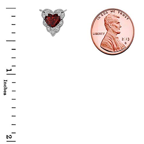 Claddagh Gold Fine Sterling Silver Diamond Heart-Shaped Personalized Genuine Birthstone Necklace2