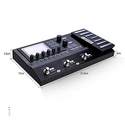 Asmuse Guitar Effect Processor & Amp Modeler GEM Box III,157 Effects & 61 Preamp Modulations,Multifuctional Pedal with Drum Machine Chain Effects