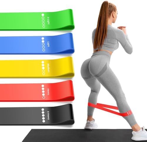 VanStretch Resistance Bands for Working Out, 5 Levels Resistance Exercise Bands with Woven Bag, Bands for Working Out Women Men, Yoga, Pilates, Rehabilitation Training(Colorful)