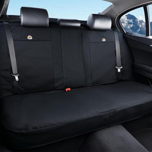 Image of Coverado Canvas Universal Car Seat Covers - Rear & Auto Seats Protectors for Kids & Dogs - Fits Most Vehicles Trucks SUVs /Black