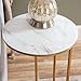 Walker Edison Ophelia Contemporary Metal and Glass Round C Accent Table, 16 Inch, Marble and Gold