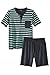 Produktbild Livergy Herren Pyjama/Shorty/Schlafanzug - 2-Teiler Navy - Gestreift L 52-54