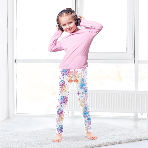 Jellyfish Purple 1 Girls Leggings Athletic Pants Tights Stretch Bottom4