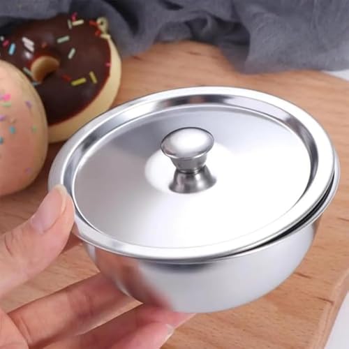 Tazón de acero inoxidable 304 con tapa para cocina miniatura 2