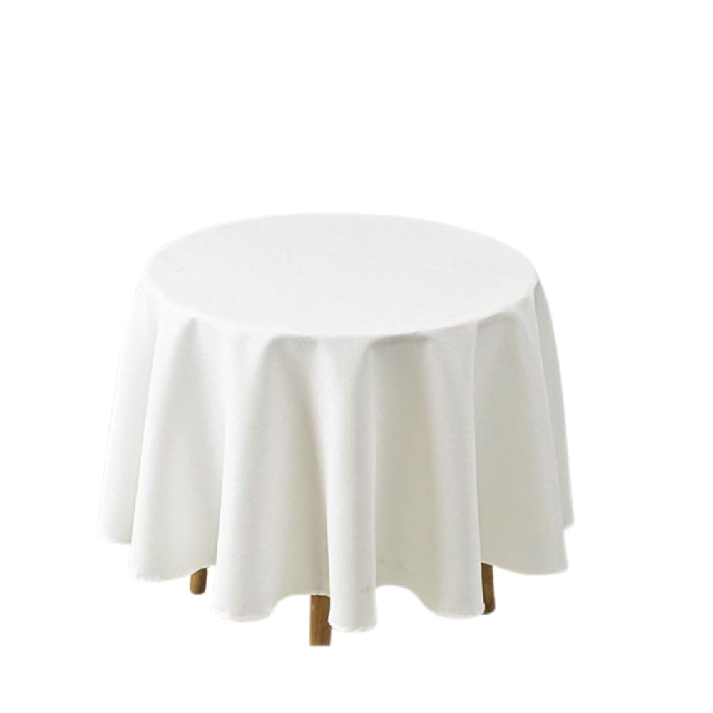 Urby 72'' White Round Tablecloth for 2-3ft Round Cocktail Table or Coffee Table, Mantel Redondo Para Mesa De 4 Sillas