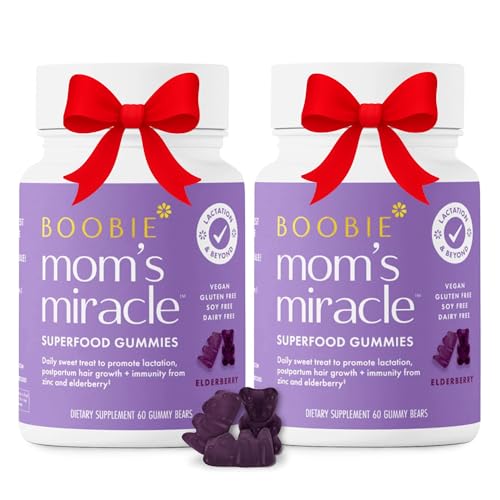 Image of Boobie Bears Lactation Support Gummies | Helps As Milk Supply Booster & Supports Immune Health & Hair Growth | Breastfeeding Supplements with Zinc & Elderberry for Milk Supply Increase, 120 Count