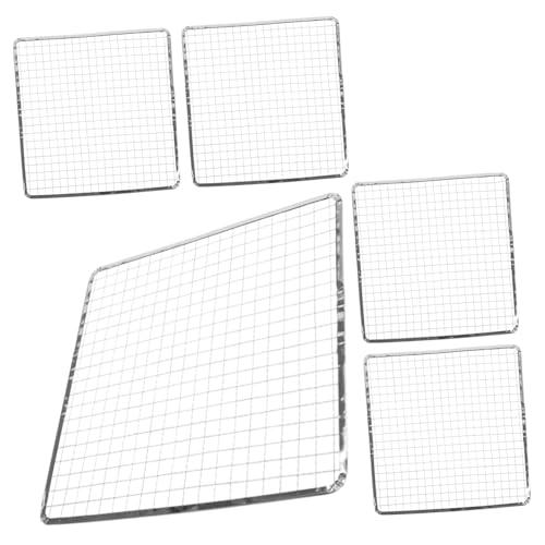 FONDOTIN 5 Pezzi Barbecue Portatile in Inossidabile Rete Quadrata Resistente per Carbonella Accessorio BBQ USA e Getta per Picnic e Cottura all Aperto