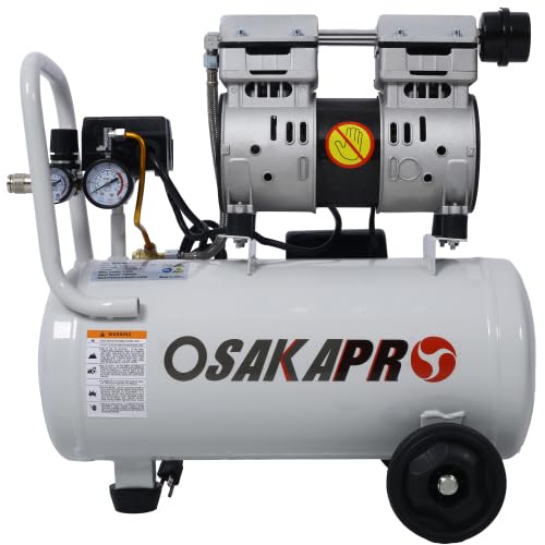 1.5HP Silent Oil-Free Air Compressor 8 Gallon, Oil-Free, Electric Shop Air Compressor Portable,Lightweight with Wheels, 70 dBA Noise Level, with