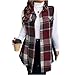 Plaid Shacket for Women Oversized Comfy Button Down Sleeveless Vest Casual Winter Warm Checkered Flannel Jacket Outdoor Plus Size Lightweight Jacket Slim Fit Comfort Fall Vest for Women