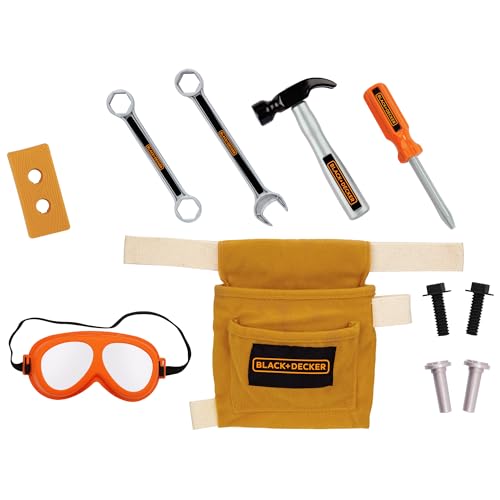 JAKKS Pacific Black+Decker Jr Tool Belt Set with 11 Tools and Accessories