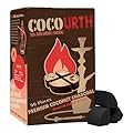 CocoUrth Natural Hookah Coconut Shell Charcoal Quarter Circle 25x25 96 PCS Electric Burner Briquettes Used Also for Cooking, Grilling, Barbecuing, Incense Narguile Coal (1kg)