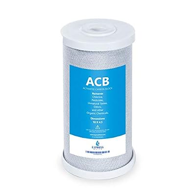 Express Water – Water Filter Activated Carbon Block Replacement Filter – ACB Large Capacity Water Filter – Whole House Filtration – 5 Micron Water Filter – 4.5” x 10” inch…