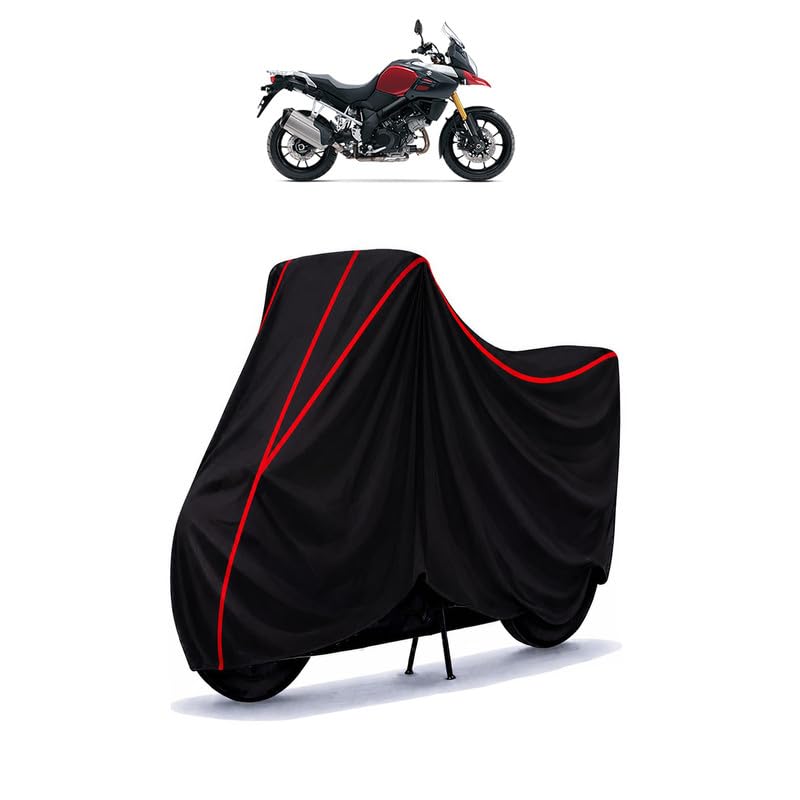 Image of Suzuki V Strom 1000 Water Resistant Bike Cover for All Motorcycles & Rain | Heavy Duty Taffeta Fabric | UV Protection, Dustproof, Scratchproof | All Weather Two Wheeler Body Cover with Elastic Bottom