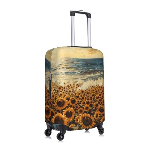 sunflowers sea Print Elastic Washable Baggage Protector Universal Suitcase Cover Travel Luggage Cover3