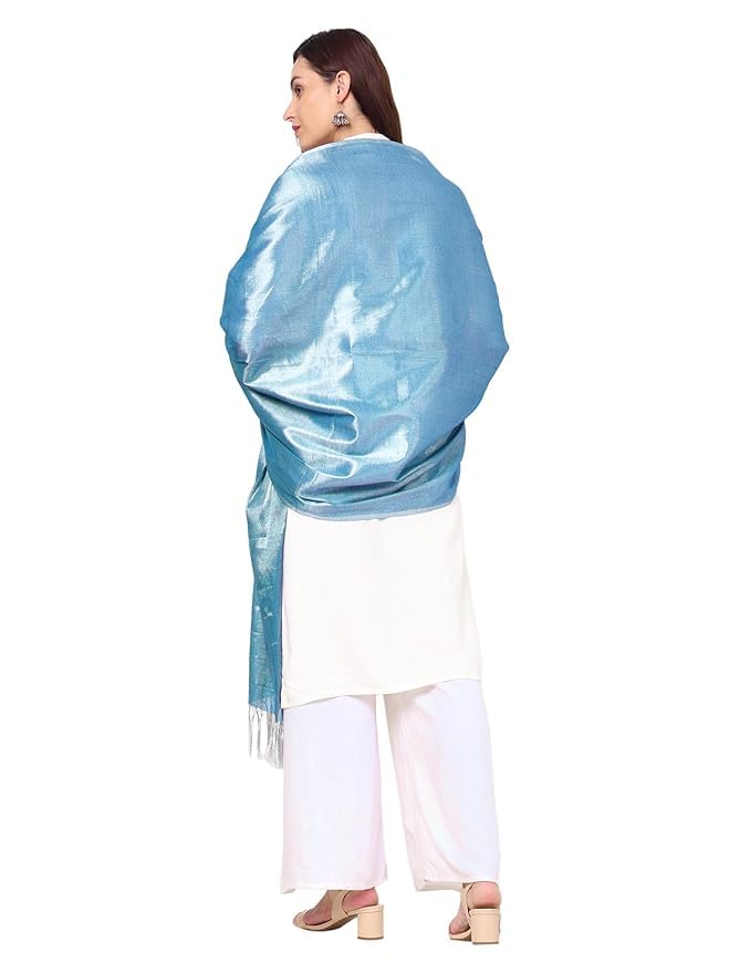 !pts! Soild Silk Plain Dupatta | Shiny Jari Dupatta | Length 2.25m2