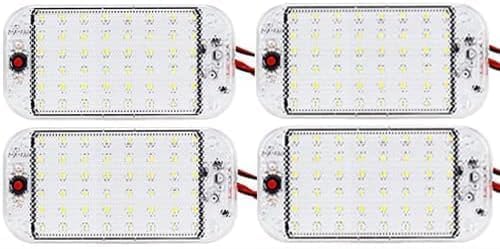 WOWLED 12V 120 LED RV led luci interne, illuminazione interna a LED, 12W LED RV plafoniere striscia lampada con interruttore on/off per camper camion barca auto cargo cabina luci camper (4 pezzi