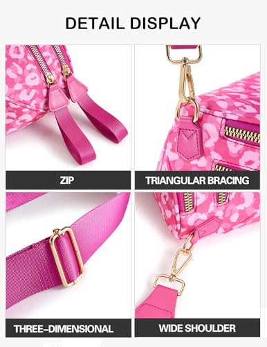 Image of FEIBOON Spacious Nylon Crossbody Bag Bum Bag Handbags Wallets Purses Trendy Shoulder Bag for Women
