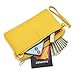Triple Zip Small Crossbody Bag Lightweight Purses Vegan Leather Wristlet Clutch, Includes Adjustable Shoulder (Yellow）