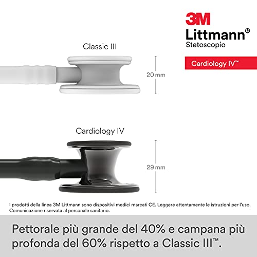 Image of 3M Littmann Cardiology IV Diagnostic Stethoscope, 6232, More Than 2X as Loud, Weighs Less, Stainless Steel High Polish Smoke-Finish Chestpiece, 27 inch Black Tube, Stem, and Headset(Pack of 3)