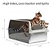 Kirecoo 2 Pack Stainless Steel Litter Box with Lid, Large Enclosed Metal Cat Litter Box Pan High Sided, Easy Clean Anti-Leakage Litterbox Tray for Indoor Big Cats, Kittens or Multicat, Scoop Included