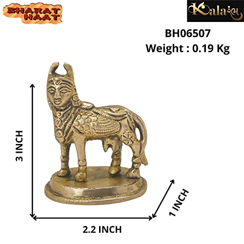 KALARAMBH Brass Kamdhenu Cow Idol Murti Statue for Home Pooja Puja Office Mandir Table Decor Items Collectible Handicraft Art, Yellow, 2.2 x 1 x 3 Inch (L x W x H) KALARAMBH Brass Kamdhenu Cow Idol Murti Statue for Home Pooja Puja Office Mandir Table Decor Items Collectible Handicraft Art, Yellow, 2.2 x 1 x 3 Inch (L x W x H)