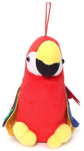 Image of Tickles Stuffed Soft Plush Toy Kids Birthday Macau Parrot (Size: 20 cm Color: Red)