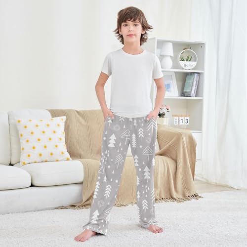 Boys' Pants Christmas Deer Snowflakes Forest Trees Long Bottoms Jogger Pants Elastic Waist Trousers with Pockets S-XL 5