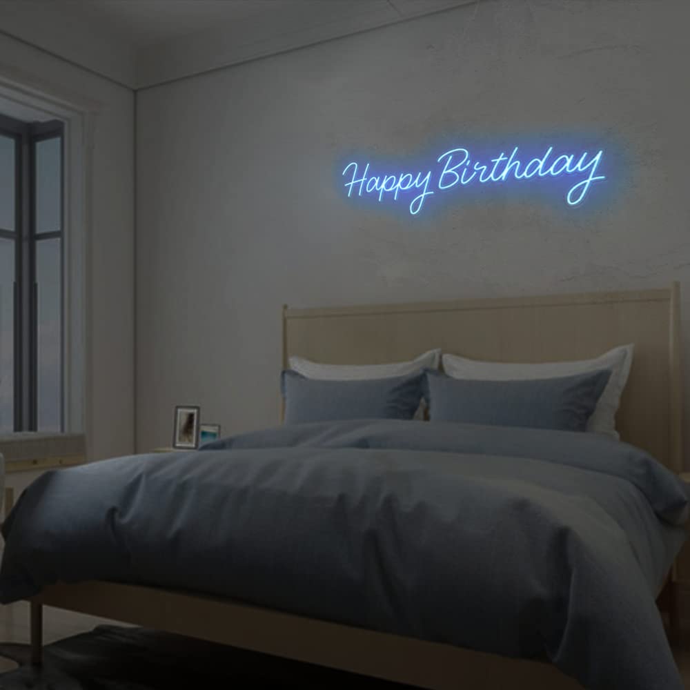 Ulalaza Neonowy znak LED, lampka nocna, Happy Birthday, do domu, sypialni, salonu, baru, artystyczna dekoracja, impreza, ślub, urodziny, Boże Narodzenie, z USB 5 V