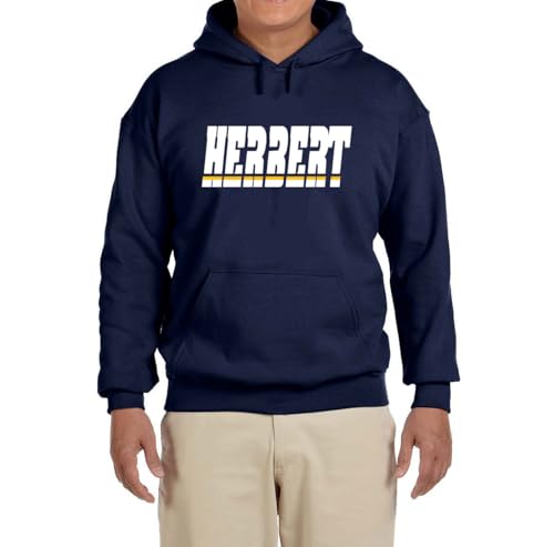 Tenacious Tops Navy Los Angeles Justin Herbert Herbert Logo Hooded Sweatshirt Adult Large