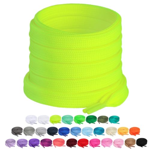 Image of Booyckiy [2 Pairs] 2 /5 inch Flat Shoelaces 16 Colors Shoe Laces in 36 inch-63 inch