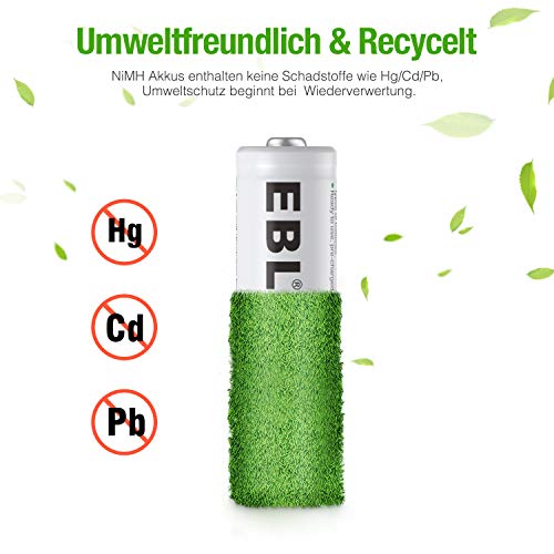 EBL AA Akku 2800 mAh 20 Stück - Mignon NI-MH wiederaufladbare Batterien mit hoher Kapazität – Bild 5
