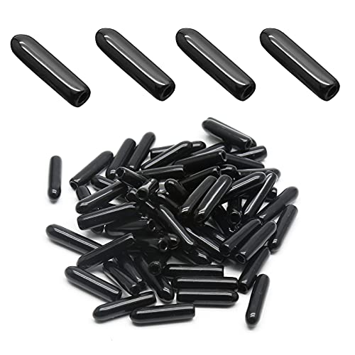 Bonsicoky Screw Thread Protectors, 2mm ID, Black, 120Pcs