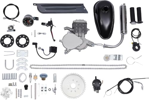Kaichenyt Kit de Motor de Bicicleta de 80 CC, Motor de 2 Tiempos Silenciador Motorizado Kit de Motor de Gasolina Velocidad Máxima de 38 km/h, para Bicicletas de Montaña etc