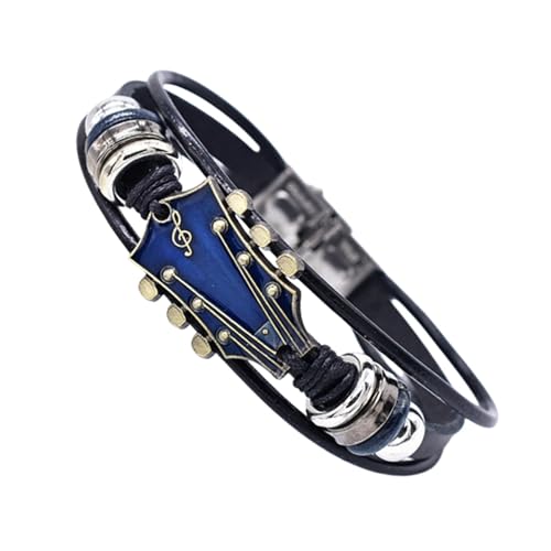 Pulsera de cuero para guitarra, pulsera de guitarra tejida a mano, pulsera retro...