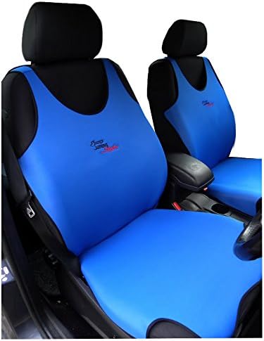 2 BLUE FRONT VEST T-SHIRT CAR SEAT COVERS PROTECTORS