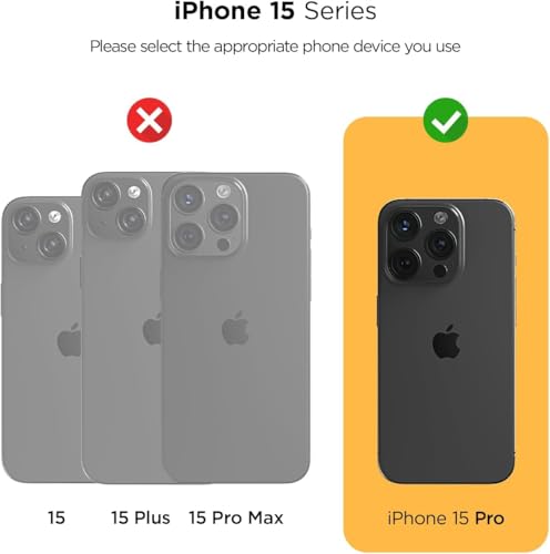 VRS DESIGN Damda Glide Pro Phone Case Designed for [iPhone 15 Pro], Sturdy Semi Auto Wallet [4 Cards] Card Holder Case Compatible with iPhone 15 Pro (2023) Logo Black