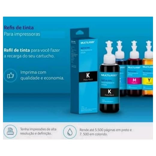 Refil de Tinta Multilaser Compativel Impressora Mega Tank Canon G3100 G3110 G3000