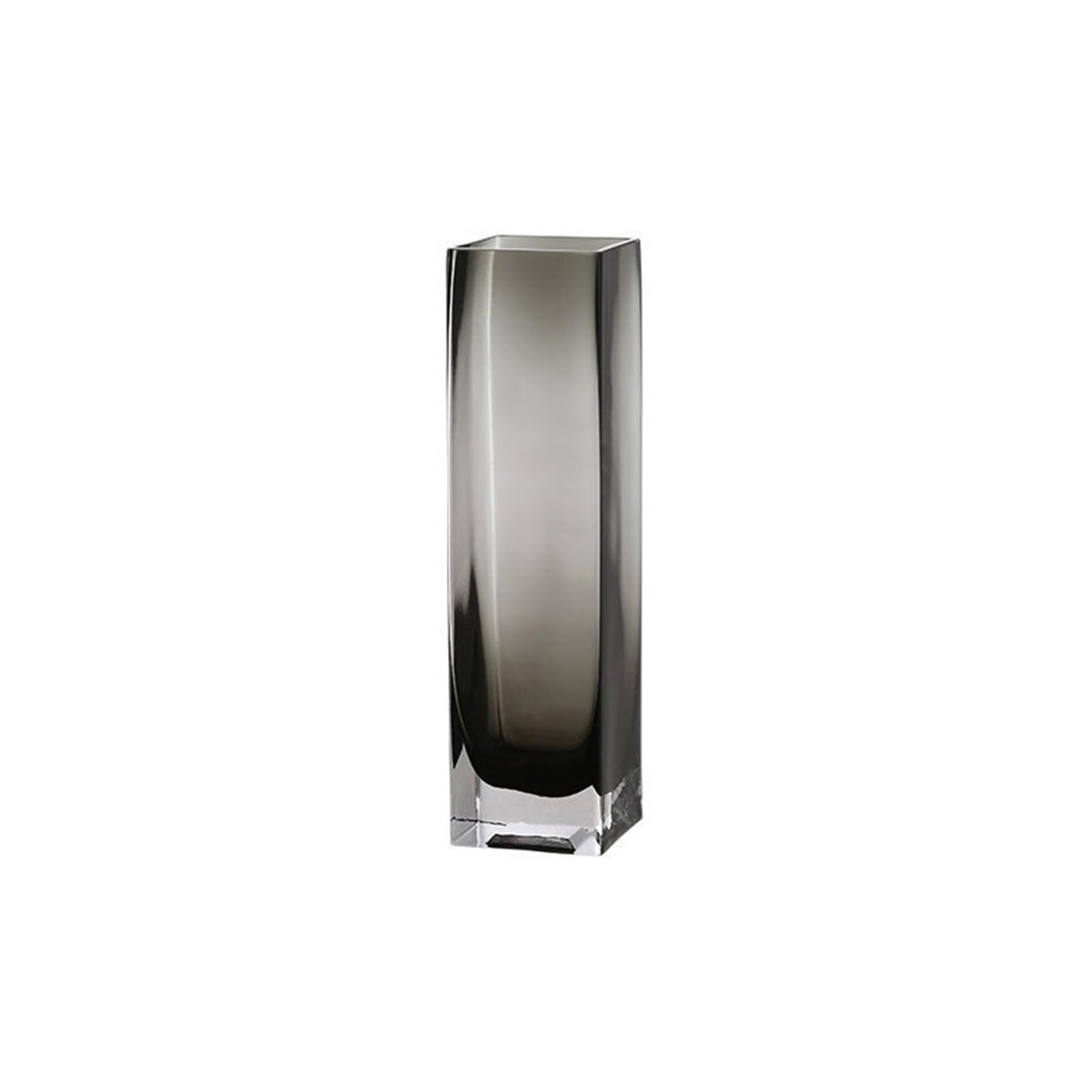 flower vase Tall Square Smoke Glass Vase Elegant Floral Container for Living Room Decor(Medium)