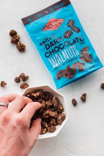 Image of Diamond of California Salted Dark Chocolate Walnut Snack Nuts, 4 oz. (4 Pack)