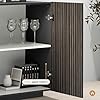 WHOUS Credenza e Buffet COSTE per Soggiorno con 4 Ante e 3 Cassetti, Madia in Stile Canneté per Salotto e Cucina in Legno, 220,1x43x86 cm, Antracite Opaco e Legno Scuro #5