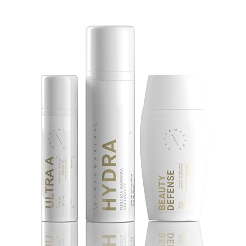 WRINKLES | Serum Facial de Noche con Retinal Cara y Cuello - Crema Hidratante Mujer Acido Hialurónico y Niacinamida - SPF 50+ Crema Solar Facial Fotoprotectora - Piel Lisa Uniforme y Luminosa